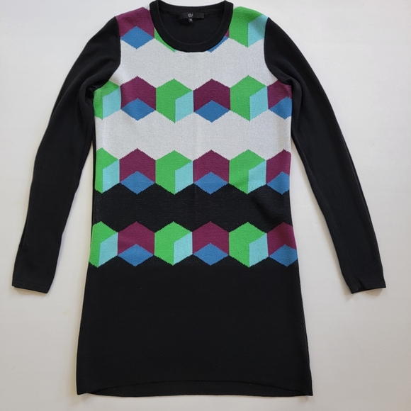 Tibi Geometric Print Sweater Dress - Picture 4 of 8